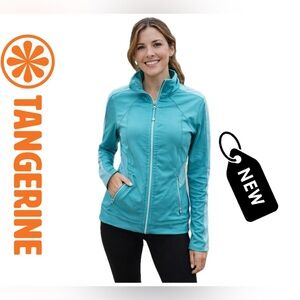 ÌNWT turquoise tangerine women’s athletic zip jacket size medium